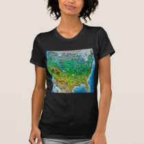 USA Cartoon Map t-shirts