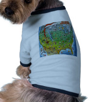 USA Christmas Map Doggie Tshirt