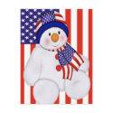 USA Christmas Snowman Postcards