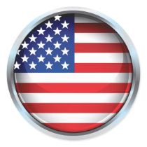 USA Chrome flag stickers