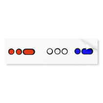 USA Colorful Morse Code Bumper Sticker