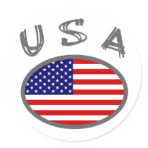 USA Cool Flag Design! Round Stickers