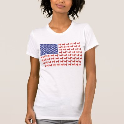 USA Dachshund American Flag T Shirts