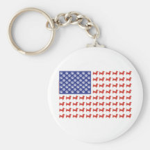 USA Dachshund Keychain