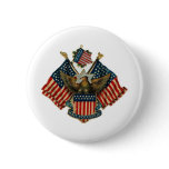 USA Eagle Flags Vintage Americana Pinback Button