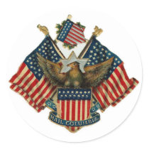 USA Eagle Flags Vintage Americana Stickers