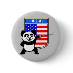 This cute panda loves fencing. Panda has his foil ready for a fencing match! This cute fencing panda shirt with a large flag of the United States is a great gift for fencers or fencing fans!
