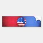 USA flag 3d globe bumper stickers