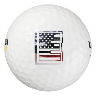 USA Flag American Initial Monogram E Pack Of Golf Balls