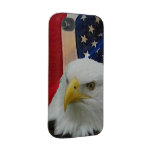 USA Flag and Proud Patriotic Bald Eagle Iphone 4 Tough Covers