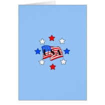USA Flag and Stars Card