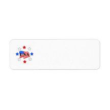 USA Flag and Stars Custom Return Address Label