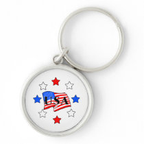 USA Flag and Stars Keychains