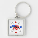 USA Flag and Stars Keychain