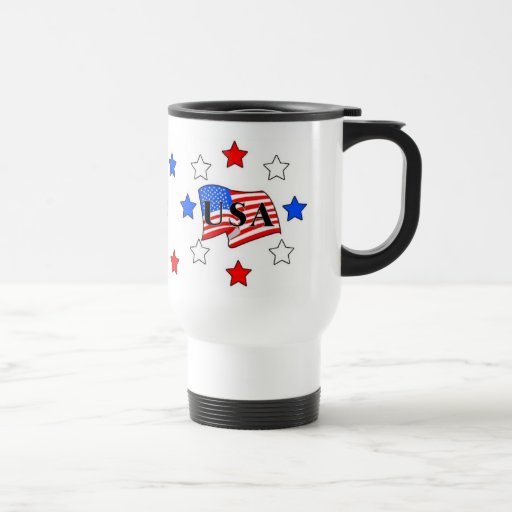 USA Flag and Stars Mug