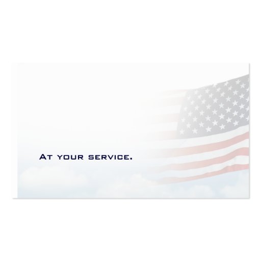 USA Flag Business Card Red White & Blue w/ sky (back side)
