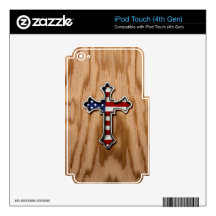 USA Flag Cross iPod Touch 4G Skins