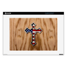 USA Flag Cross Laptop Skin