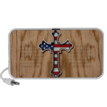 USA Flag Cross Portable Speaker
