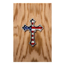 USA Flag Cross Stationery Paper