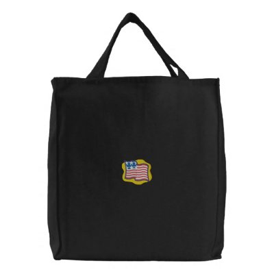Usa Flag Embroidered Tote Bags by ZazzleEmbroidery