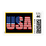 USA Flag Gold Border Postage Stamps