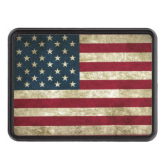 USA flag grunge Trailer Hitch Covers