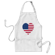 USA Flag Heart Aprons