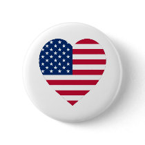 USA Flag Heart Buttons