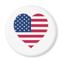 USA Flag Heart Magnet