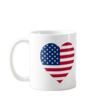 USA Flag Heart Coffee Mug