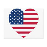 USA Flag Heart Post Card