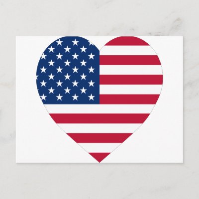 USA Flag Heart Post Card by Vexillophile