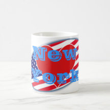 USA flag I Love New York Coffee Mug