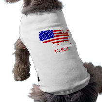 USA Flag in Country Shape pet clothing