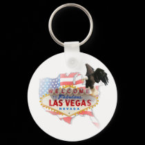 USA Flag Las Vegas with Eagle Keychain