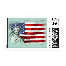 USA FLAG & LIBERTY POSTAGE STAMPS