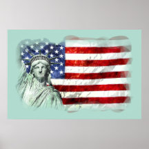 USA FLAG & LIBERTY POSTER