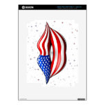 USA Flag Lipstick on Smiling Lips iPad 3 Skin