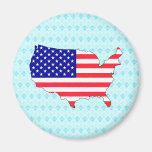 Usa Flag Map full size Refrigerator Magnet