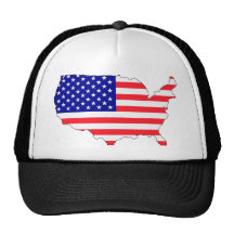 Usa flag map mesh hats
