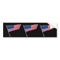 USA flag on a pole Bumper Sticker