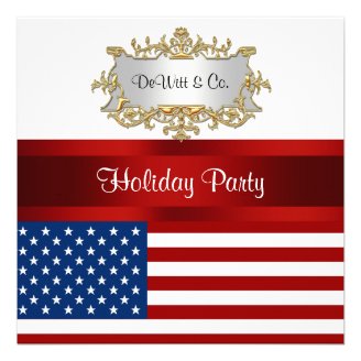 USA Flag Party Invitation Red White Blue
