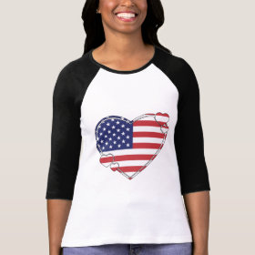 USA Flag Patriotic Heart T Shirt