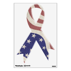USA flag patriotic rustic weathered Ribbon Wall Decor
