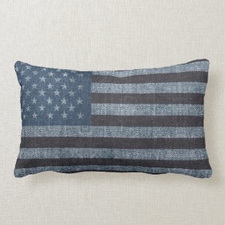 USA flag pillow - denim look