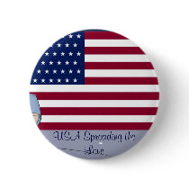 USA Flag_ Pinback Button