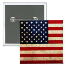 USA Flag Pinback Button