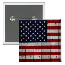 USA Flag Pinback Buttons