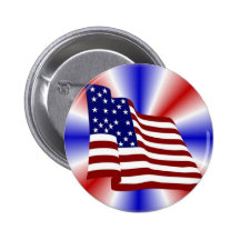 USA Flag Pinback Buttons